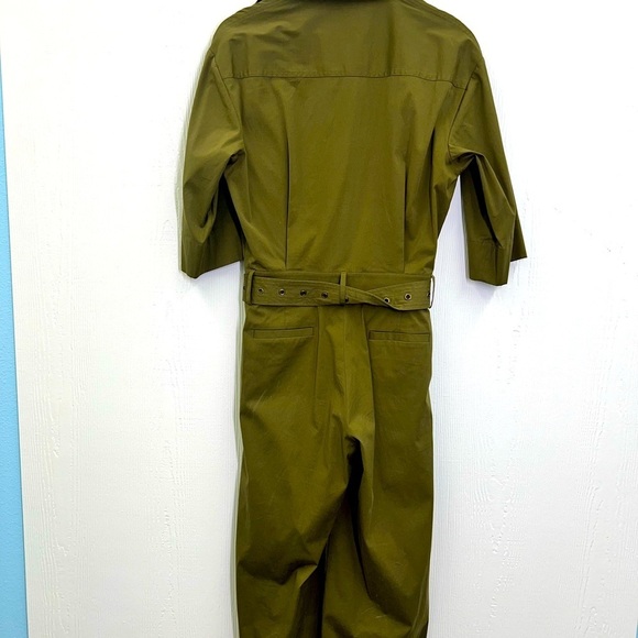Michael Kors - Utility Army Green Stretch Organic Cotton Jumpsuit Size Small - Picture 12 of 13